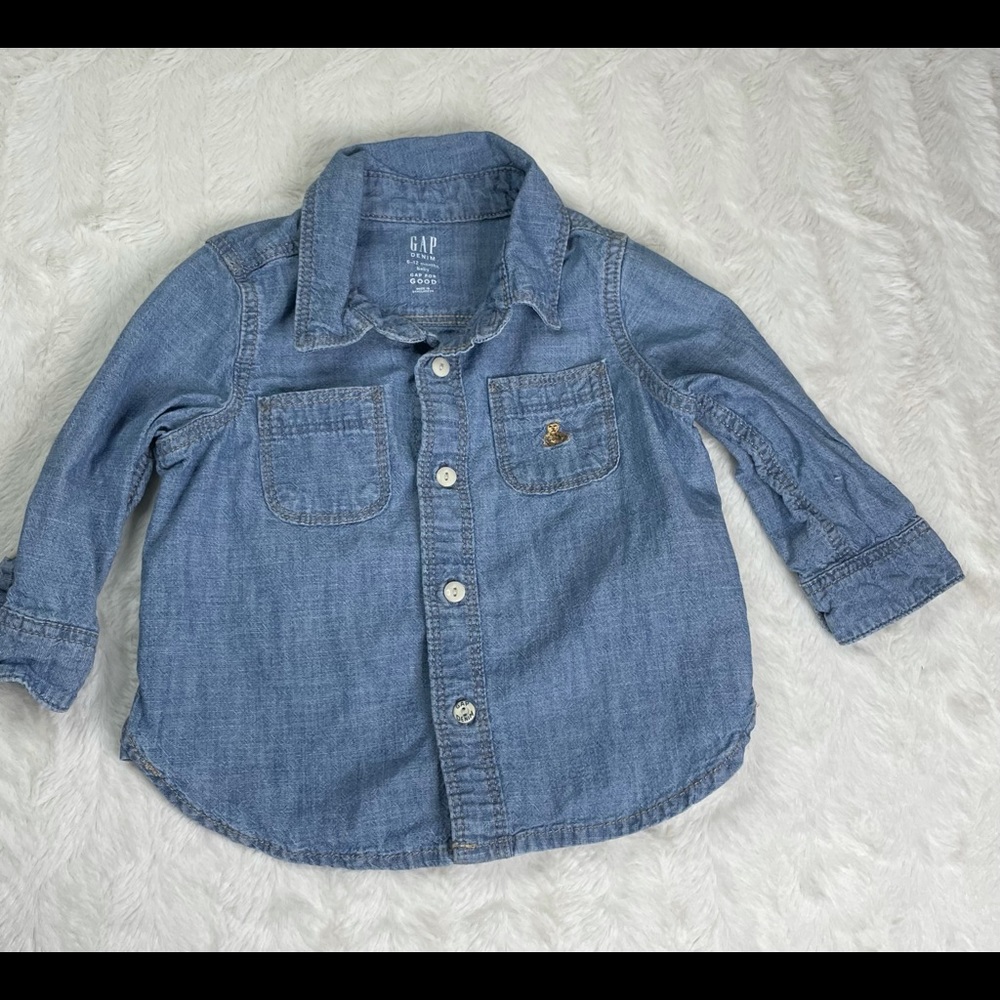 Baby Gap Denim Chambray Shirt 6-12 Months